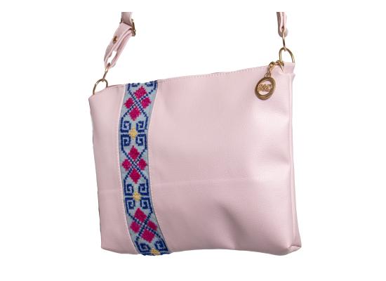 Handbag With Embroidery On The Side | Color  Pink